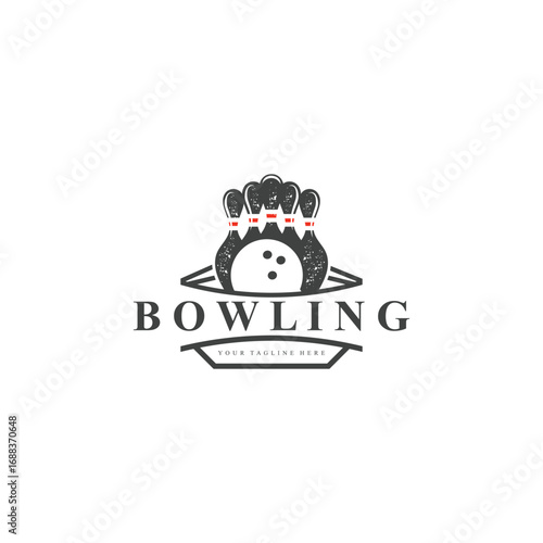 Bowling logo sport design bowling tournament symbol badge template