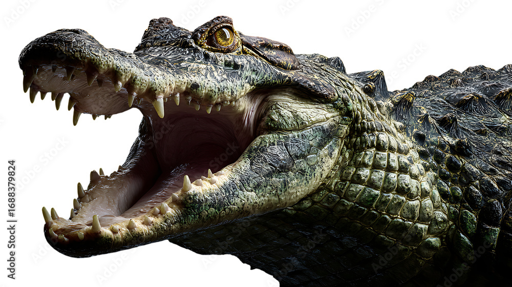 Fototapeta premium Powerful jaws and sharp teeth of a crocodile.