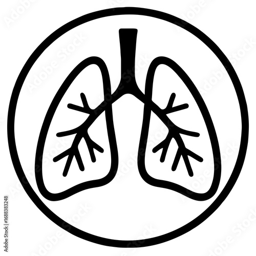  Human Lungs Icon Illustrating Respiratory System, Health, and Breathing Symbolism