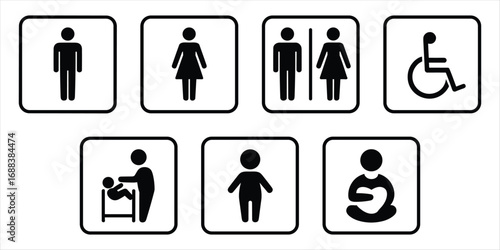 Universal Pictograms for Restrooms Accessibility Baby Care and Nursing Keywords: restroom, toilet, WC