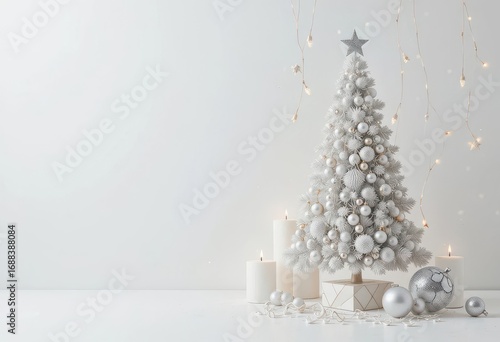  Clean Holiday Design White Background, Subtle Sparkle, Contemporary Style