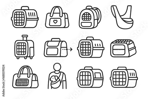Tote vector mini icons backpack small pouch icon pet soft sling carrier