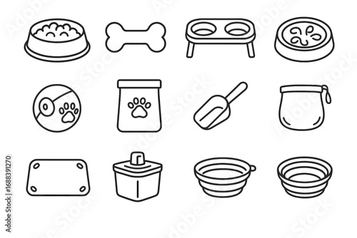 Accessories filtered icon scoop dish treat folding vector dog portion mat container