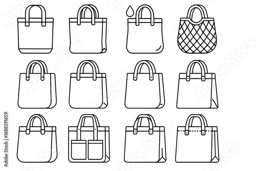 Waterproof vector bottom tote bag thick icon cotton duty fabric heavy canvas