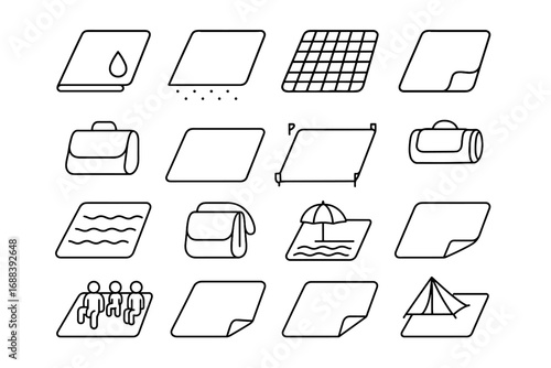 Picnic stakes thick camping lightweight icons padded ground icon vector blanket