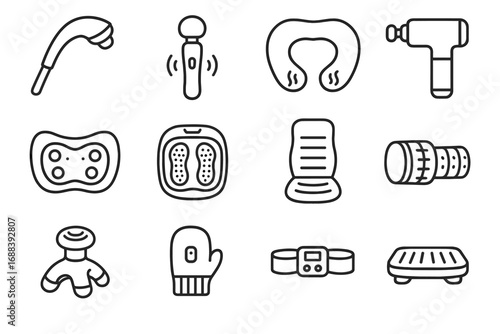 Deep icon hand mini pillow handheld wand vector spa icons massage electric