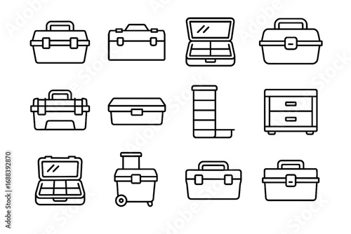 Latch storage organizer small stackable compact mini icon vector drawer toolbox tool