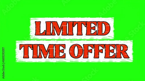Green screen limited time offer animation with film strip border
