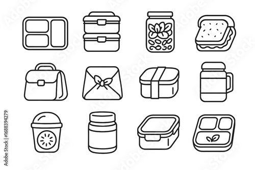 Compartments fruit reusable lunch cup vector case box icon bamboo