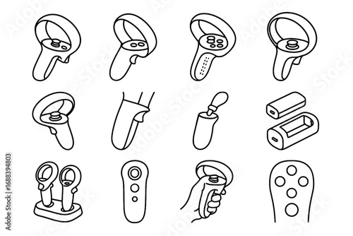 Handle vr station charging wrist controller slot touchpad vector trigger icons icon