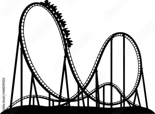 Roller Coaster Silhouette vector illustration