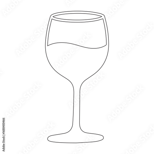 Minimalist Line Art of Clinking Wine Glasses – Celebration and Toast Icon in Black Outline