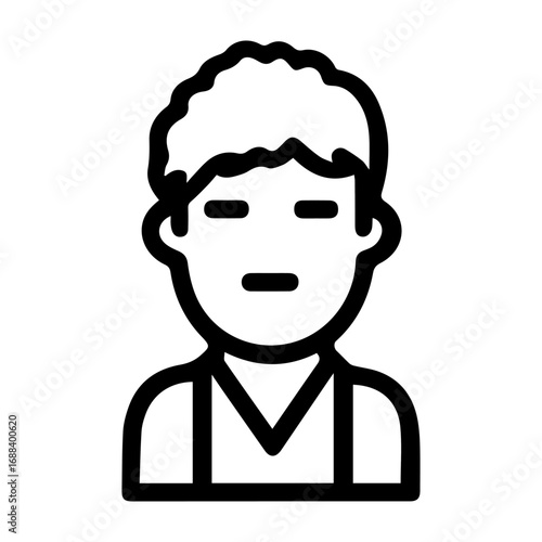 A man with a serious expression on his face. He is wearing a shirt and suspenders. The image is in black and white
