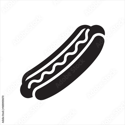  hotdog icon silhouette vector illustration