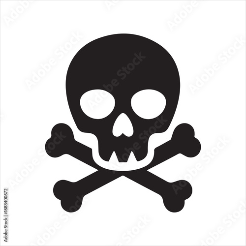  skull bones stencil icon silhouette vector illustration