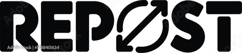 The image shows the word repost in bold black letters with a slash through the o and s on a white background