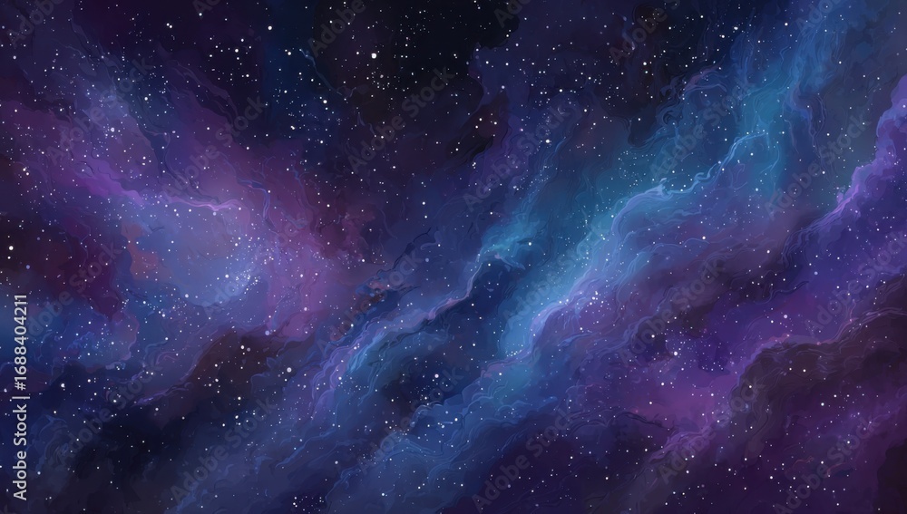 Naklejka premium Cosmic nebulae swirling in deep space