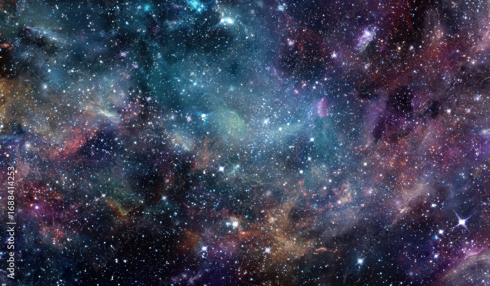 Naklejka premium Cosmic nebula tapestry of vibrant colors