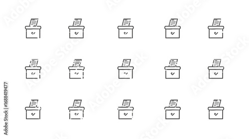 Banner set of Election ballot box with a combination of American flag