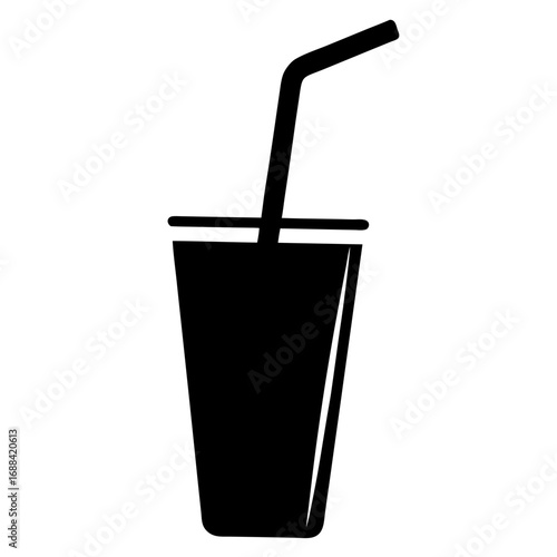 Minimalist black silhouette reusable straw vector illustration for modern eco and commercial design,
Reusable straw vector illustration,
Minimal eco drinking straw icon,
Clean black reusable straw ill