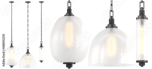 cut out interior modern lamp - with white background - elegant style -minimal pendant light