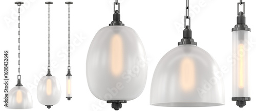 cut out interior modern lamp - with Black background - elegant style -minimal pendant light
