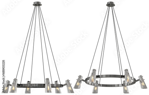 cut out interior modern lamp - with Black background - elegant style -minimal Chandelier light