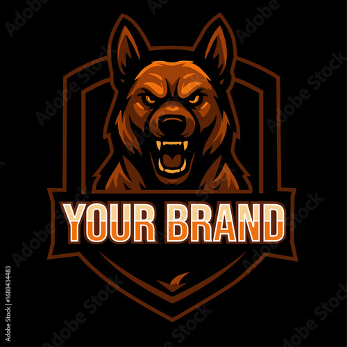 Aggressive Dog Esport Logo Vector – Fierce Gaming Mascot Design