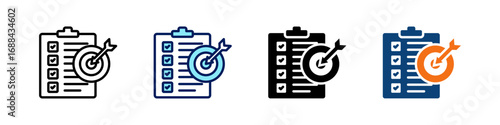 Corporate Goals All In One Icon Multi Styles Vector Set