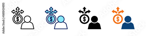 Business Diversification All In One Icon Multi Styles Vector Set