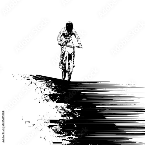 Download motocross rider vector illustration for extreme sports and off road racing adventures and action designs