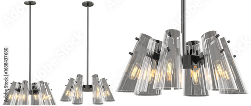 cut out interior modern lamp - with Black background - elegant style -minimal pendant light