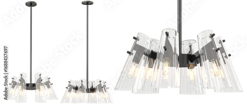 cut out interior modern lamp - with white background - elegant style -minimal pendant light