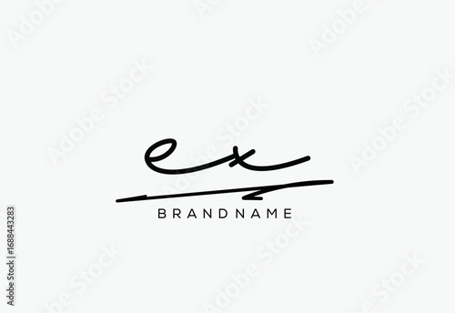 EX letter elegant cursive beauty handwriting logo.