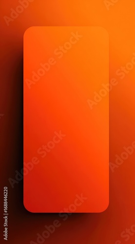 Simple orange rectangular shape with rounded corners set against a blurred orange background, creating depth with soft shadows