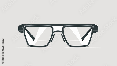 Minimalist illustration of stylish glasses with a clean and modern design