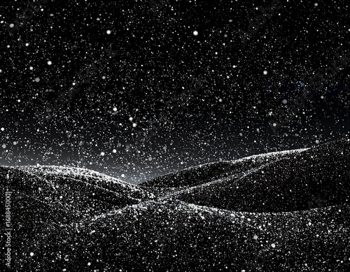 A snowy night landscape