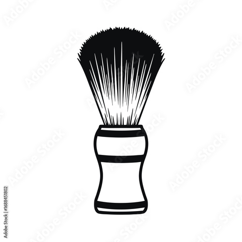 Black and white shaving brush illustration barber grooming 1