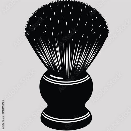 Black Shaving Brush with White Bristle Tips barber