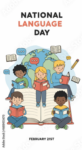 Children worldwide embrace global languages and learning with open books and bright ideas