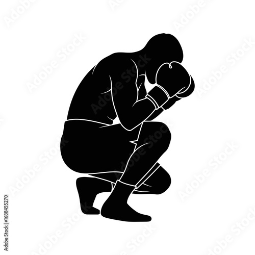 boxer player silhouette vector