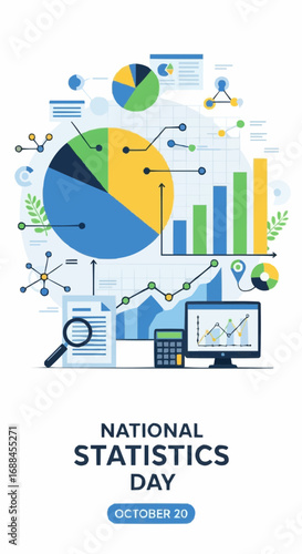Dynamic data visualization celebrates National Statistics Day with charts, graphs, and analysis tools