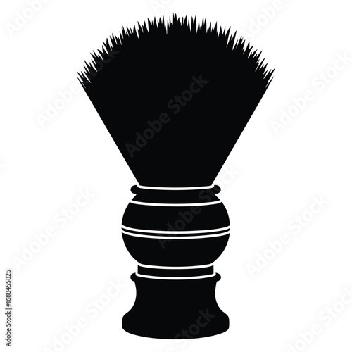Black Silhouette of a Shaving Brush barber grooming 4