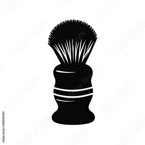 Black silhouette of a shaving brush barber grooming 5