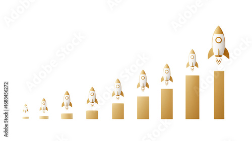 Rocket Growth Chart isolated on a white background