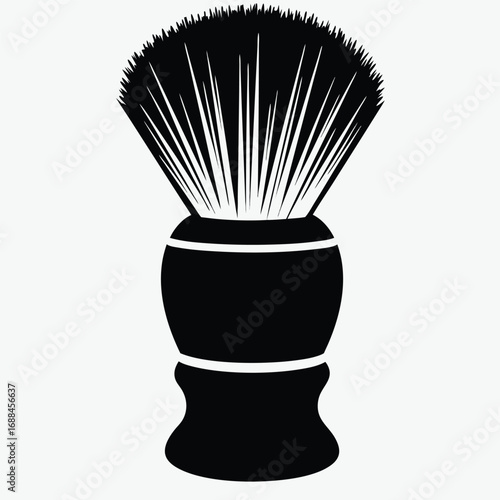 Black silhouette of a shaving brush barber grooming