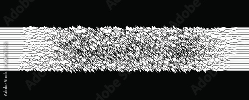 Chaotic scribble distortion – grunge abstract vector background of irregular, freehand lines and horizontal dynamic pattern vector illustration.