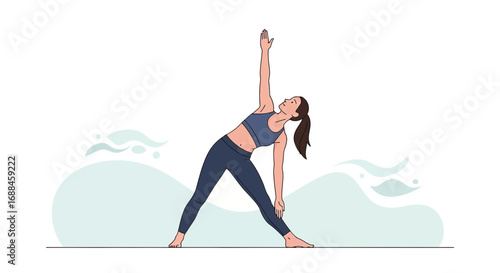 Woman Performing Yoga Pose Against Minimal Background Illustrating Mind Body Connection