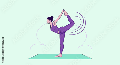 Woman Performing Yoga Pose on a Mat, Demonstrating Strength, Flexibility, And Balance