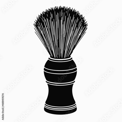 Black silhouette of a shaving brush with white bristles 1